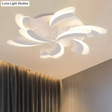 Modern Acrylic Windmill Ceiling Lamp - 3/5/9 Lights White Flush Mount Light Fixture In