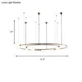 Modern Aged Brass Chandelier: Metallic Universe Pendant Light With Orb Shade For Living Room (8