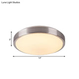 Modern Aluminum Flush Ceiling Light With Acrylic Diffuser - Warm/White Led Silver Finish