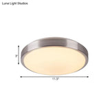 Modern Aluminum Flush Ceiling Light With Acrylic Diffuser - Warm/White Led Silver Finish