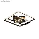 Modern Aluminum Led Ceiling Lamp - Sleek Rectangle Design For Bedroom 18’/21.5’ Width