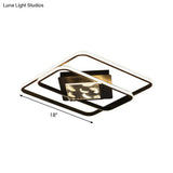 Modern Aluminum Led Ceiling Lamp - Sleek Rectangle Design For Bedroom 18’/21.5’ Width