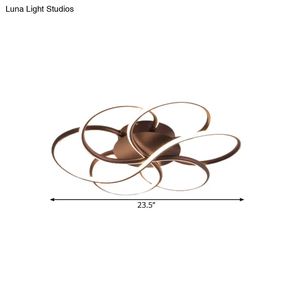Modern Aluminum Led Ceiling Light For Hotels - Brown Blossom Flush Mount