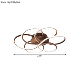Modern Aluminum Led Ceiling Light For Hotels - Brown Blossom Flush Mount