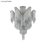 Modern Aluminum Tiered Tassel Semi Flush Led Ceiling Lamp For Living Room