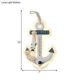 Modern Anchor Wall Light With Thermometer White Sconce For Living Room