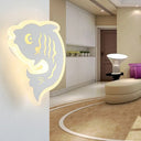 Modern Animal Led Wall Lamp For Kids Bedroom And Hallway - White Acrylic / Fish