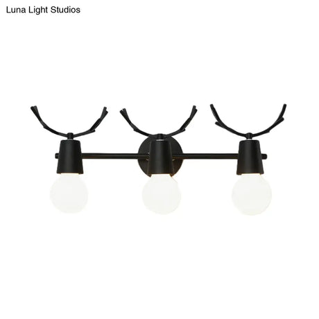 Modern Antler Metal Wall Sconce With 3 Lights For Foyer Stair