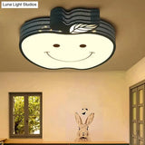Modern Apple Flush Mount Light: Acrylic Metal Nordic Style Ceiling Fixture For Living Rooms