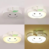 Modern Apple Flush Mount Light: Acrylic Metal Nordic Style Ceiling Fixture For Living Rooms