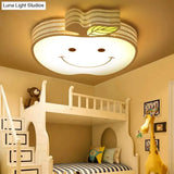 Modern Apple Flush Mount Light: Acrylic Metal Nordic Style Ceiling Fixture For Living Rooms