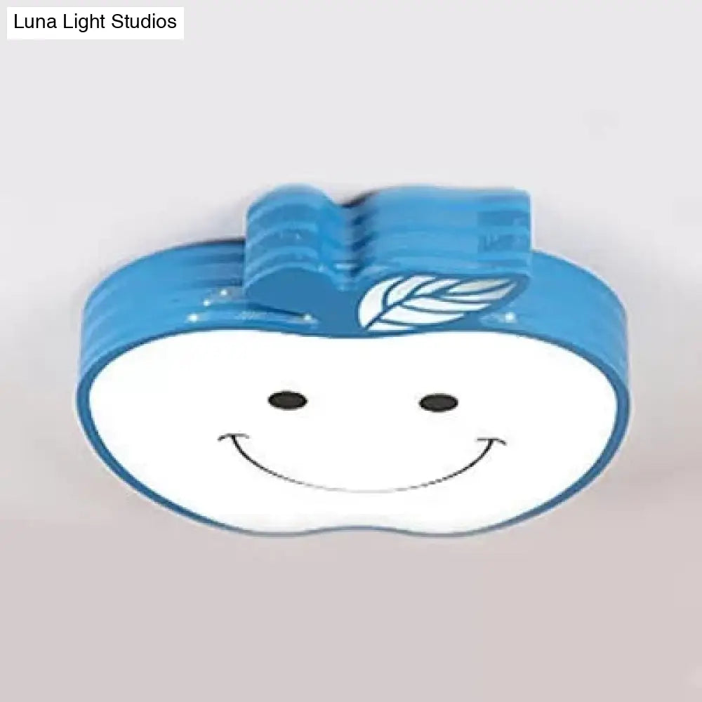 Modern Apple Flush Mount Light: Acrylic Metal Nordic Style Ceiling Fixture For Living Rooms