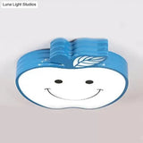 Modern Apple Flush Mount Light: Acrylic Metal Nordic Style Ceiling Fixture For Living Rooms