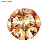Modern Ball Pendant Light In Chrome/Gold With Led White/Warm 7’/11’ Dia