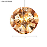 Modern Ball Pendant Light In Chrome/Gold With Led White/Warm 7’/11’ Dia
