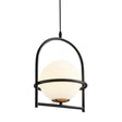 Modern Ball Suspension Light With Birdcage Design Opal Glass 1 Bulb 9’/11’ Wide Bedside Ceiling