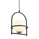 Modern Ball Suspension Light With Birdcage Design Opal Glass 1 Bulb 9’/11’ Wide Bedside Ceiling
