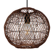 Modern Bamboo Globe Pendant Light: 1-Light Coffee Ceiling Lamp For Indoor Spaces