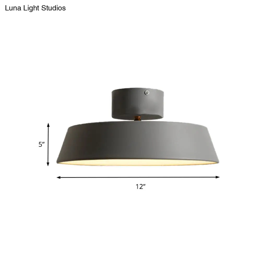 Modern Barn Semi Mount Lighting: Rotatable Ceiling Light Fixture With White/Green Acrylic Diffuser