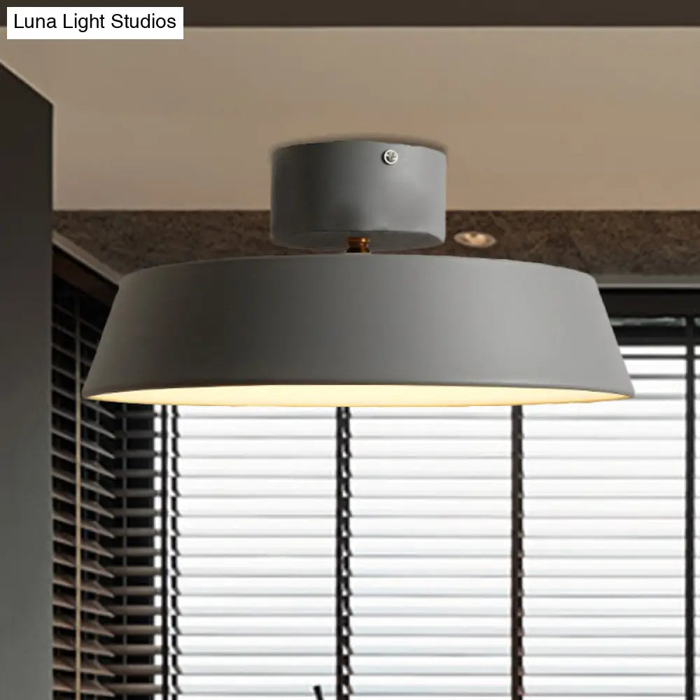 Modern Barn Semi Mount Lighting: Rotatable Ceiling Light Fixture With White/Green Acrylic Diffuser
