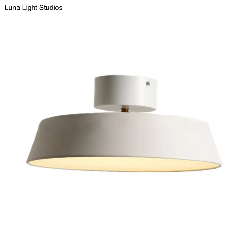 Modern Barn Semi Mount Lighting: Rotatable Ceiling Light Fixture With White/Green Acrylic Diffuser