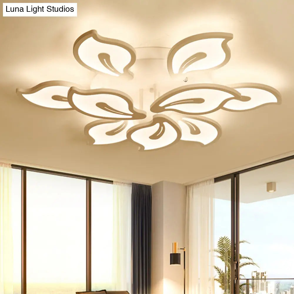 Modern Bauhinia Leaf Flush Light: Acrylic Led Ceiling Lamp For Living Room. Available In 3/5/9 -