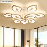Modern Bauhinia Leaf Flush Light: Acrylic Led Ceiling Lamp For Living Room. Available In 3/5/9 -