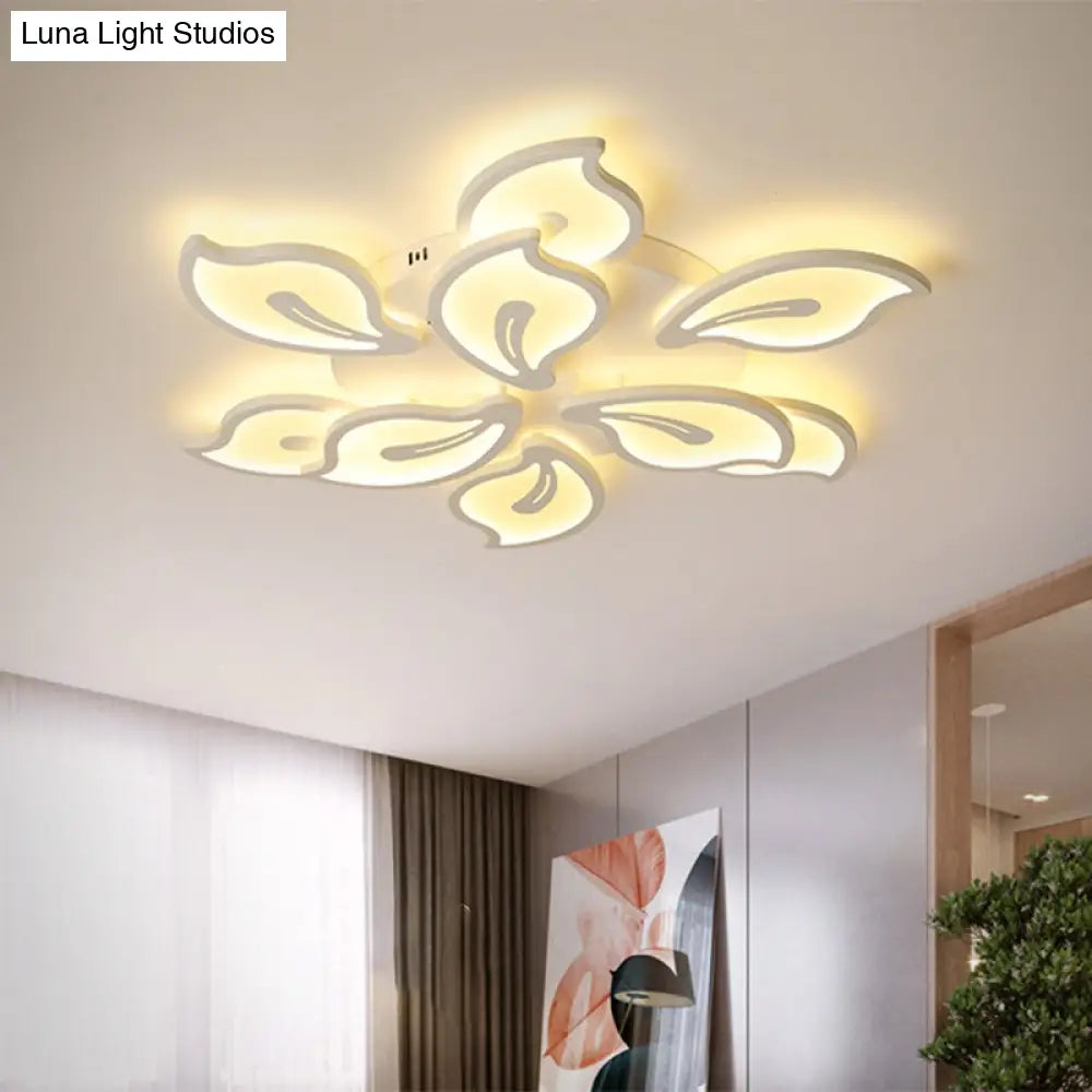 Modern Bauhinia Leaf Flush Light: Acrylic Led Ceiling Lamp For Living Room. Available In 3/5/9 -