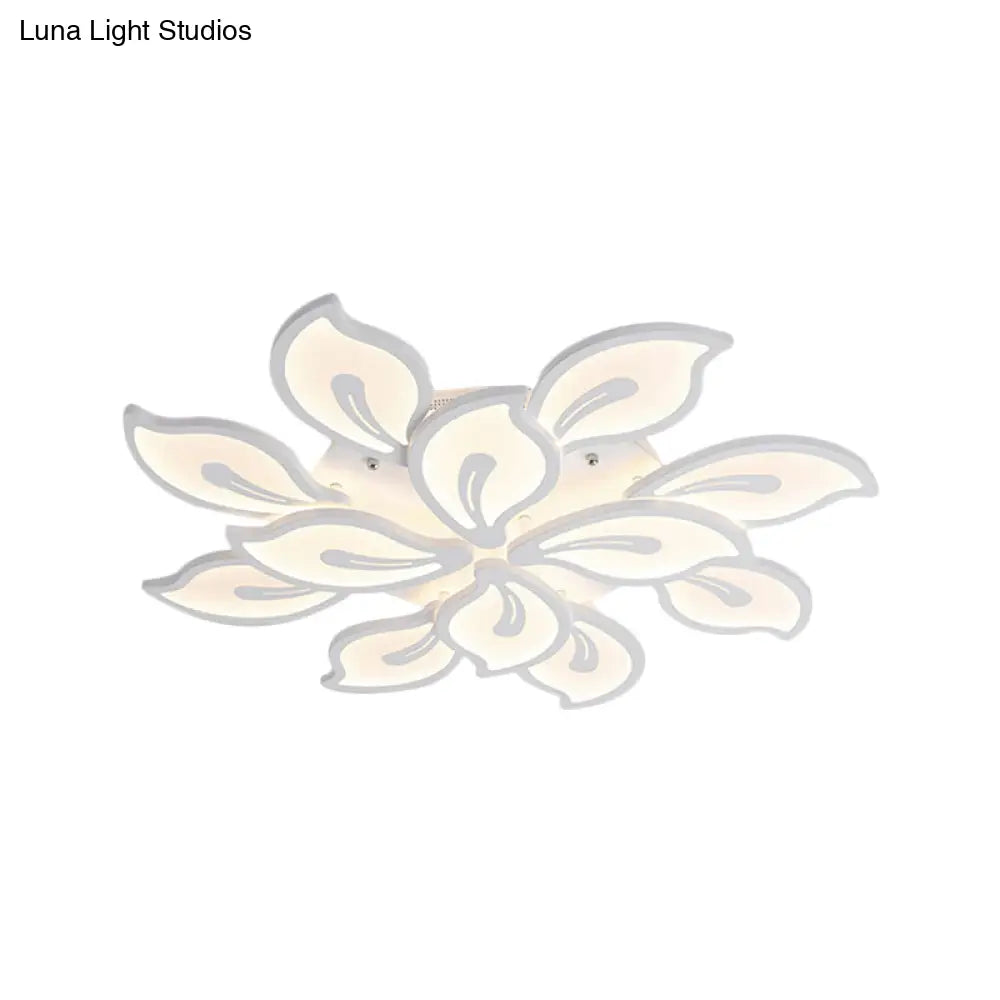 Modern Bauhinia Leaf Flush Light: Acrylic Led Ceiling Lamp For Living Room. Available In 3/5/9 -