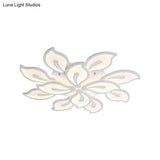 Modern Bauhinia Leaf Flush Light: Acrylic Led Ceiling Lamp For Living Room. Available In 3/5/9 -