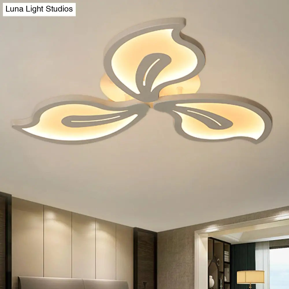 Modern Bauhinia Leaf Flush Light: Acrylic Led Ceiling Lamp For Living Room. Available In 3/5/9 -