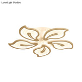 Modern Bauhinia Leaf Flush Light: Acrylic Led Ceiling Lamp For Living Room. Available In 3/5/9 -