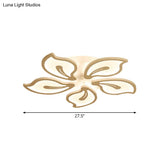 Modern Bauhinia Leaf Flush Light: Acrylic Led Ceiling Lamp For Living Room. Available In 3/5/9 -