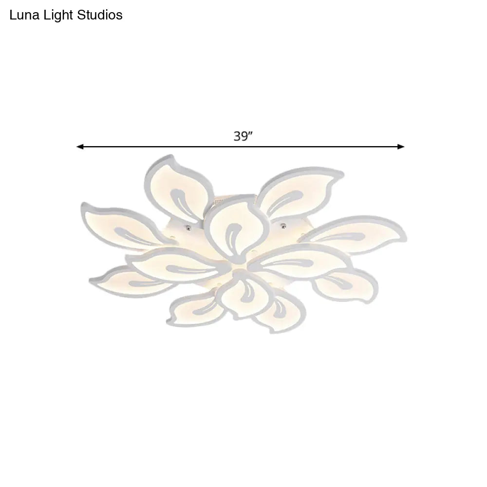 Modern Bauhinia Leaf Flush Light: Acrylic Led Ceiling Lamp For Living Room. Available In 3/5/9 -