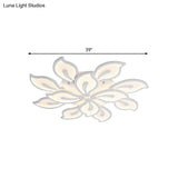 Modern Bauhinia Leaf Flush Light: Acrylic Led Ceiling Lamp For Living Room. Available In 3/5/9 -