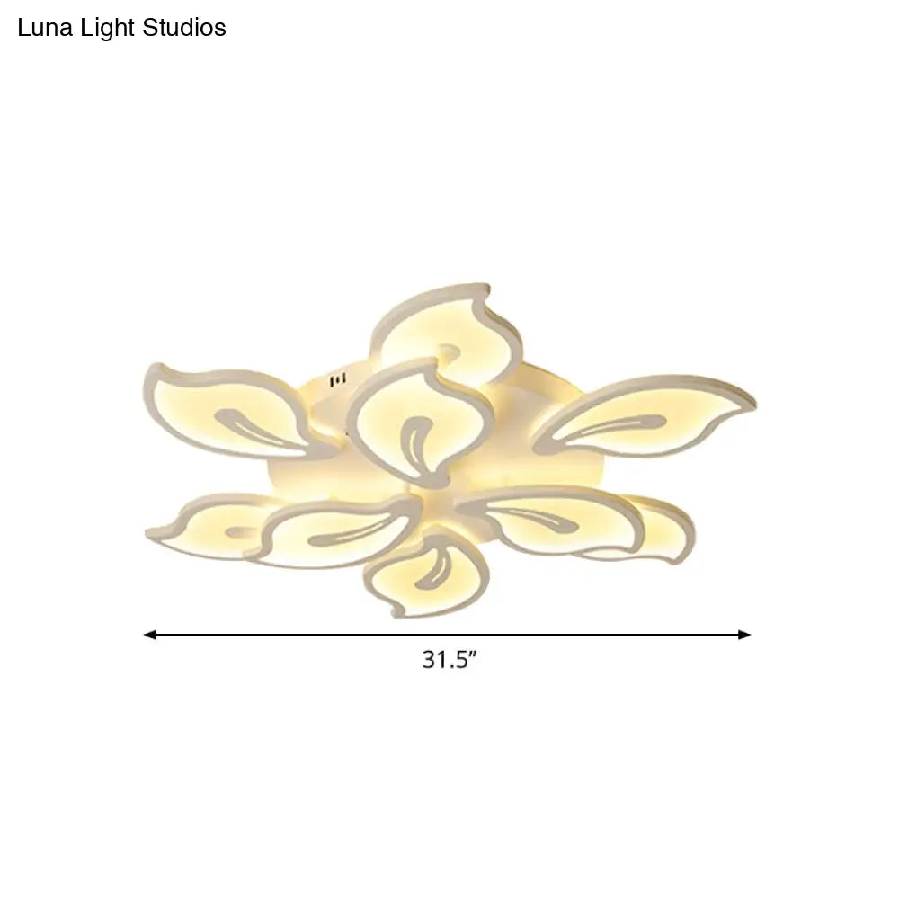 Modern Bauhinia Leaf Flush Light: Acrylic Led Ceiling Lamp For Living Room. Available In 3/5/9 -