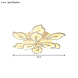Modern Bauhinia Leaf Flush Light: Acrylic Led Ceiling Lamp For Living Room. Available In 3/5/9 -