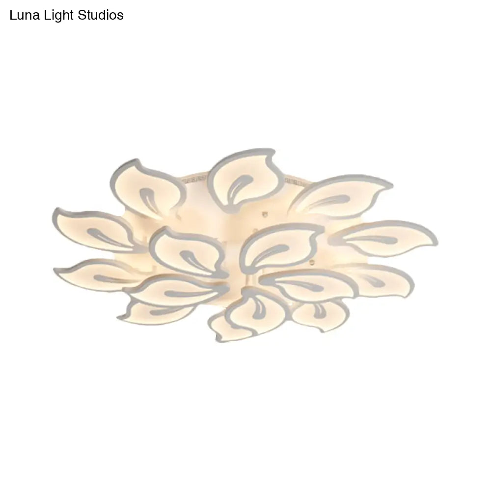Modern Bauhinia Leaf Flush Light: Acrylic Led Ceiling Lamp For Living Room. Available In 3/5/9 -