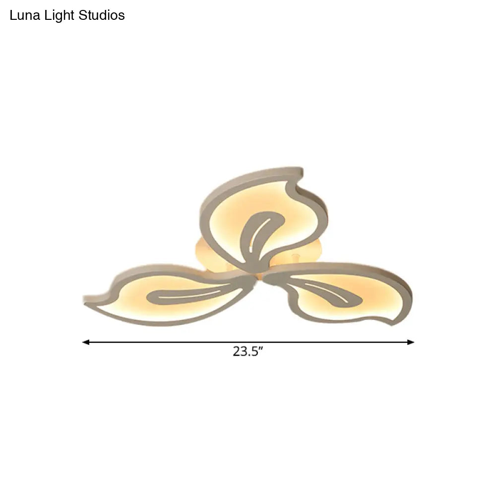 Modern Bauhinia Leaf Flush Light: Acrylic Led Ceiling Lamp For Living Room. Available In 3/5/9 -