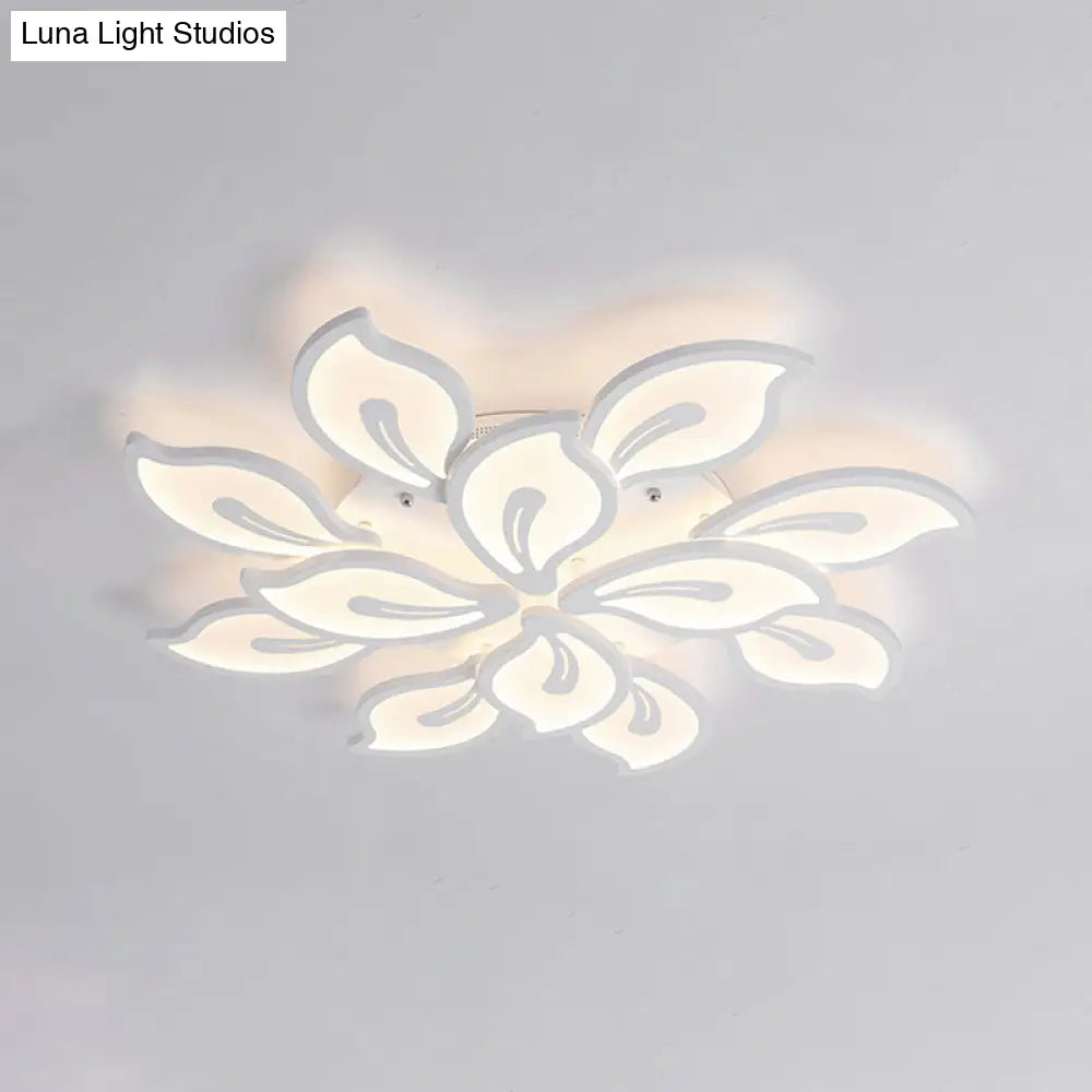 Modern Bauhinia Leaf Flush Light: Acrylic Led Ceiling Lamp For Living Room. Available In 3/5/9 -