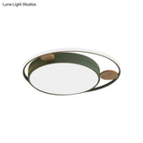 Modern Bear Head Led Flushmount Ceiling Light With Wood Accent - 18’/21.5’ Wide Cartoon Acrylic