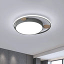 Modern Bear Head Led Flushmount Ceiling Light With Wood Accent - 18’/21.5’ Wide Cartoon Acrylic