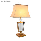 Modern Beige Bedside Lamp With Bell Shade - Perfect For Nightstands!