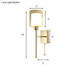 Modern Beige/Chrome Cylindrical Sconce With 1 Light Smoke/Clear Glass Wall Mount - Switch Options