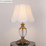 Modern Bell Shade Desk Lamp With Fabric White Color - Perfect For Dining Room
