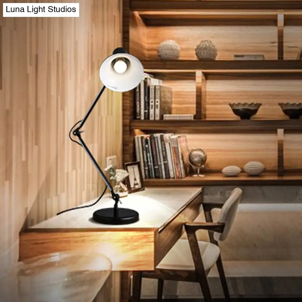 Modern Bell Shaped Desk Lamp With Adjustable Lighting - Stylish Metal 1 Light Black
