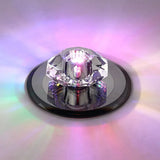 Modern Beveled Crystal Led Flush Ceiling Light Fixture - Ideal For Hallways Black / Multi Color