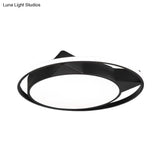 Modern Black Acrylic Cat Led Flush Mount Ceiling Light With Choice Of White Or Warm Lighting