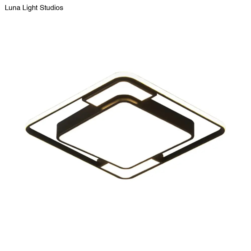 Modern Black Acrylic Ceiling Light Led Flush Mount - Warm/White/3 Color Living Room