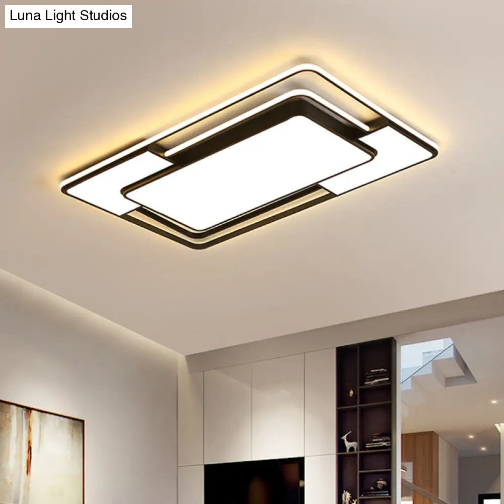Modern Black Acrylic Ceiling Light Led Flush Mount - Warm/White/3 Color Living Room